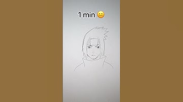How to Draw Sasuke in 10sec, 10mins, 10hrs #shorts