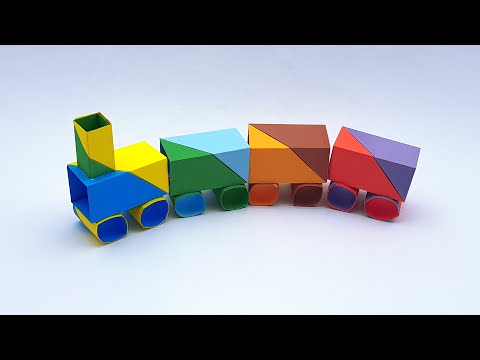 How To Make Moving Paper Train | Easy And Simple Paper Crafts Train Making Tutorial | DIY Paper Toy