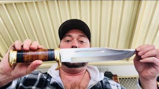 Rough Ryder Stacked Leather Bowie Knife Review, A Classic