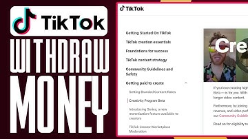 How To Withdraw Money From TikTok Creativity Program (2025) Easy Steps