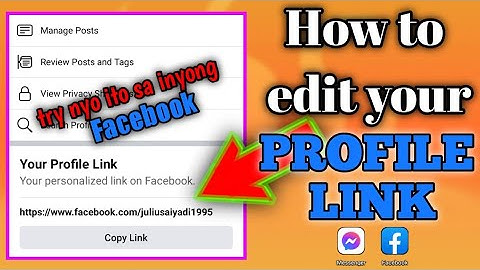Paano mag edit sa profile link | Paano palitan ang profile link | Profile link | Julius Aiyadi