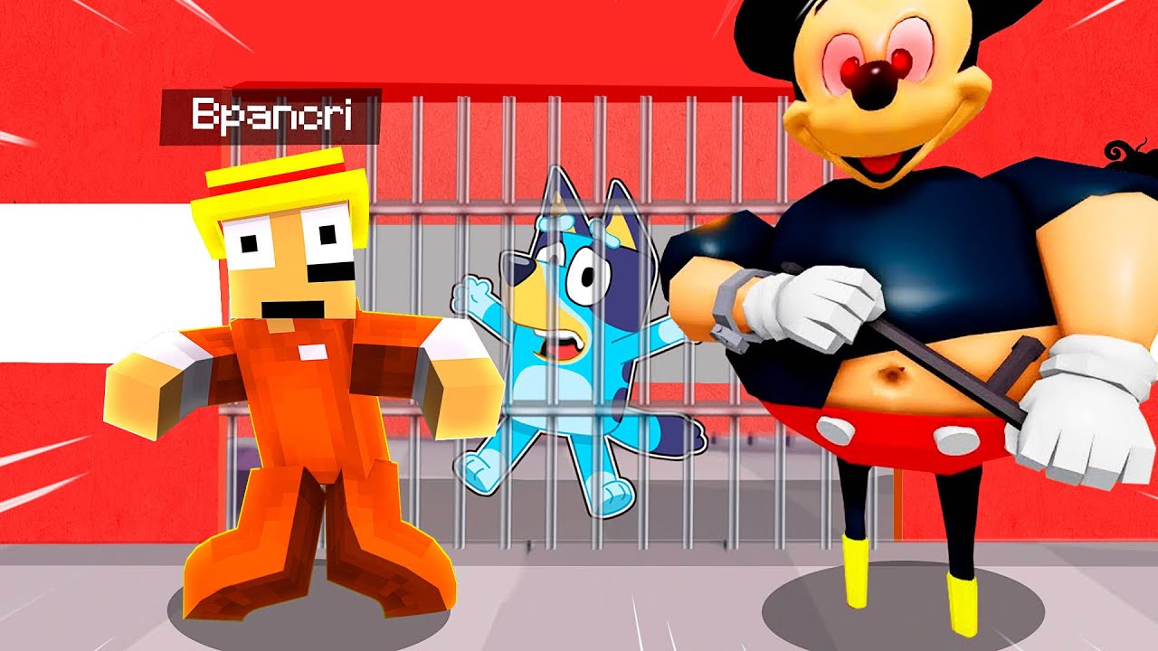 ESCAPAMOS DE LA PRISION BARRY DE MICKEY MOUSE EN MINECRAFT 😱 - YouTube