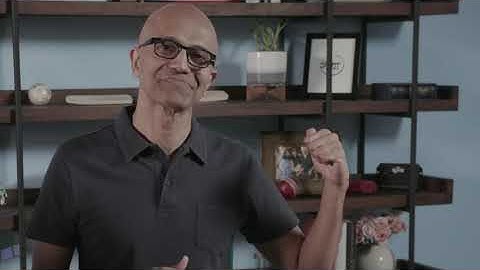 Satya Nadella presenting the qiio q200 Guardian at Microsoft Ignite 2020