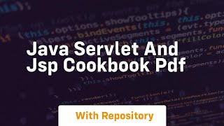 java servlet and jsp cookbook pdf