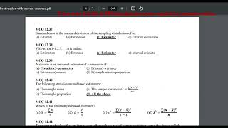 STA406( Statistical #inference) Important MCQ's For #midterms  and #finalterm  exam|#vu  |