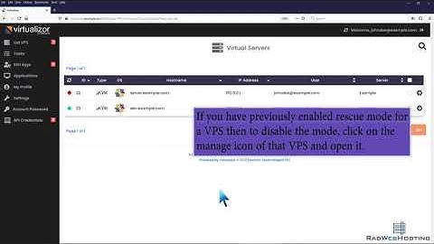 How to Disable Rescue mode in Virtualizor - Rad Web Hosting