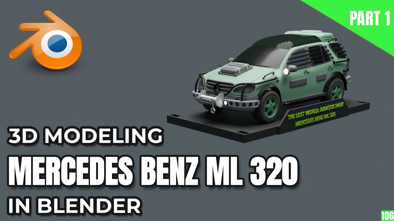 3D Modeling: Mercedes Benz ML 320 (Jurassic Park) | PART 1/5 — Blueprint Setup & Planning
