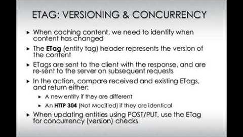 HTTP ETAG VERSIONING & CONCURRENCY