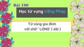 Bài 190 - Học từ vựng tiếng Pháp - Từ cùng gia đình với chữ ' LONG' ( dài )