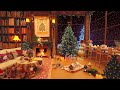 Relaxing Instrumental Christmas Jazz Music &amp; Warm Fireplace Sounds🔥Cozy Winter Coffee Shop Ambience