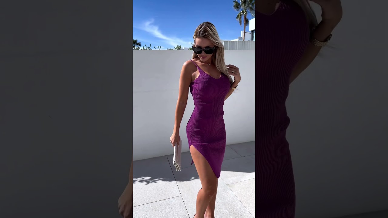 Pencil Dress beige and purple colour