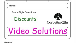 Discounts Answers - Corbettmaths