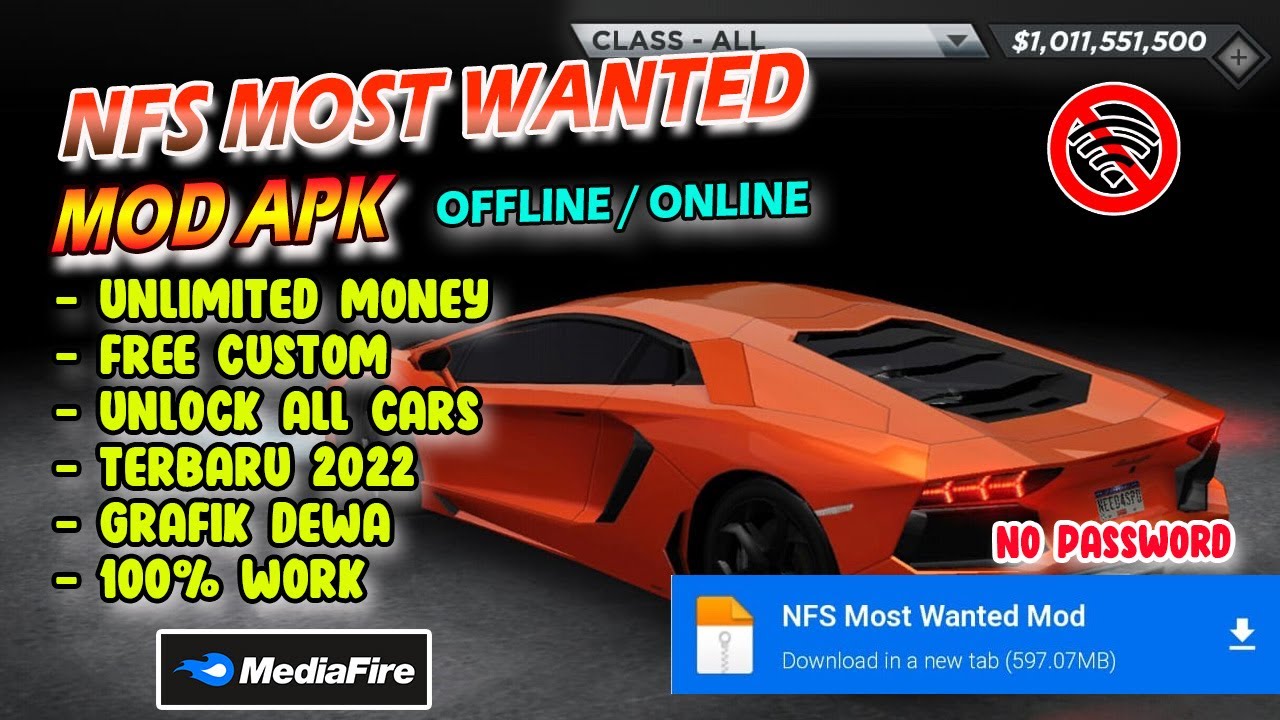 DOWNLOAD NFS MOST WANTED Mod Apk Need For Speed Most