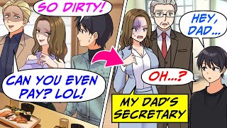 A Couple Teases Me in Workwear at Fancy Restaurant! But She's My Dad's Secretary…[RomCom Manga Dub]
