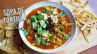 Sopa de tortilla mexicana 100% auténtica