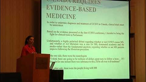 Kirsty Duncan Lecture Part 2 - Hubbard Foundation 2011 CCSVI Conference