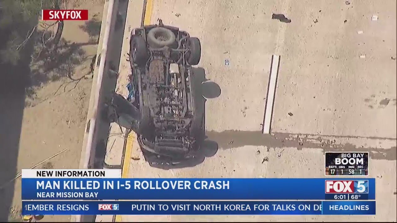 San Diego man dies after being ejected in I-5 rollover crash Monday ...
