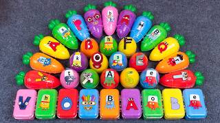 Numberblocks 🏳️🌈 Fun Slime Opening Alphablocks Clay with Eggs, Carrot Mixing Colorful! ASMR💫