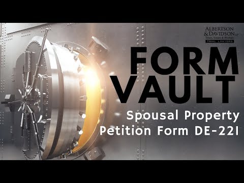 California Spousal Property Petition Form DE-221