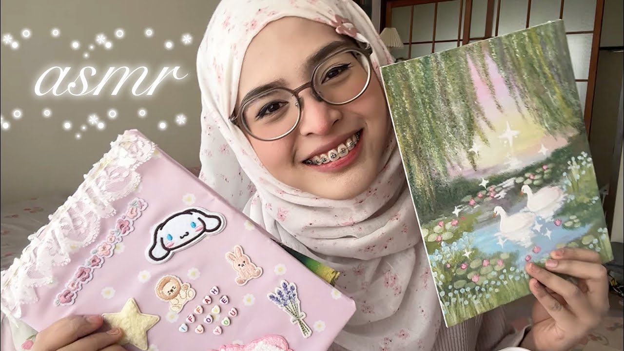ASMR | MY ART AND JOURNAL TOUR 🦢✨(whispering, tapping)