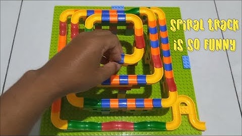 Easy to build funny spiral track marble run ASMR| lego building blocks #asmr #marblerun #satisfying