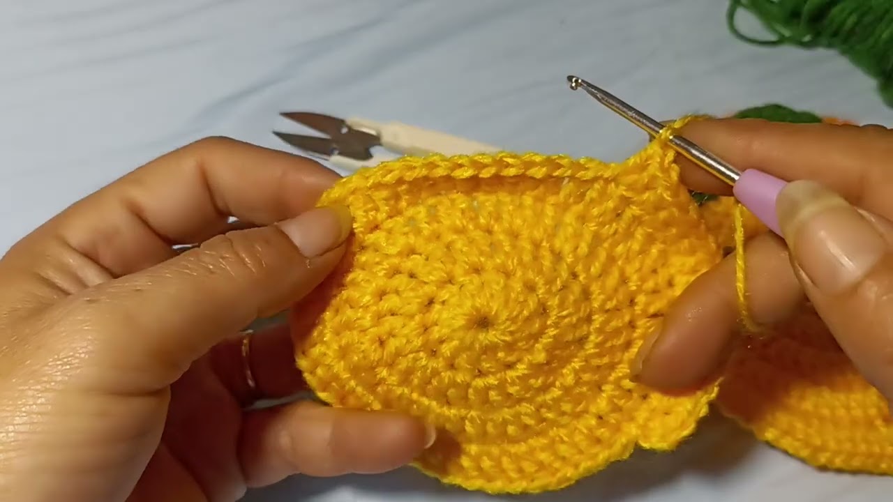 Crochet lemon coasters for beginners part 2