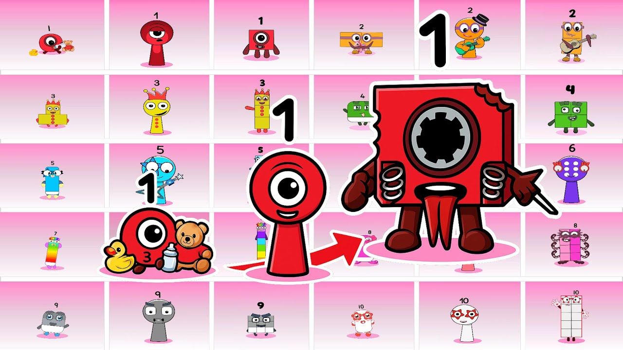 Sprunki OC Numberblocks: Эволюция от младенца к ребёнку и взрослому от 1 до 10 | Сборник Incredib...