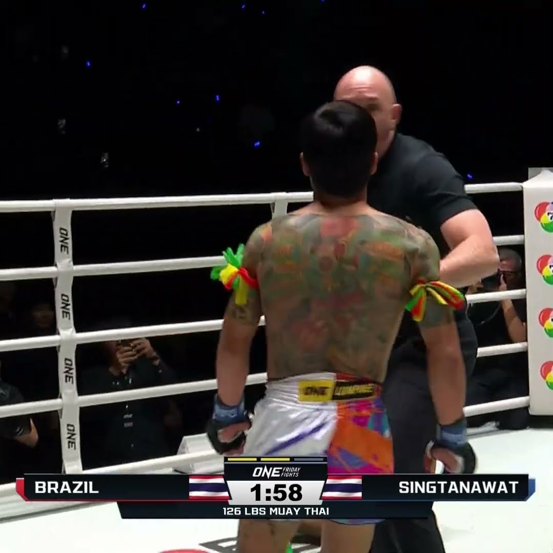 STATEMENT MADE ? Singtanawat drops Brazil three times for a second-round TKO!