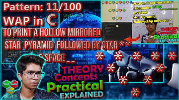 WAP in C to print the Inverted Hollow Pyramid Pattern | C Tutorials | Let