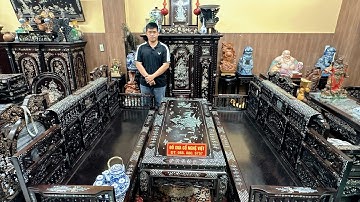 14/01/2025 Bộ trường kỷ song tiện, tủ thờ cẩn ốc, đồ gốm sứ, tranh thờ, đồ thờ cúng