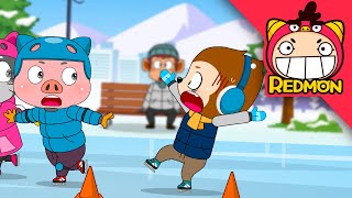 Ice Skating | Daily life safety | Play of winter | safety man & mike | REDMON