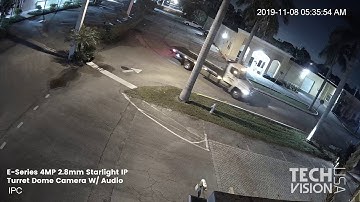 Starlight Mode Demo - PDE4L2W2-S/I/A  - E-Series 4MP 2.8mm Starlight IP Turret Dome Camera W/ Audio