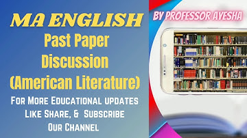 MA ENGLISH Past paper part 1 American literature