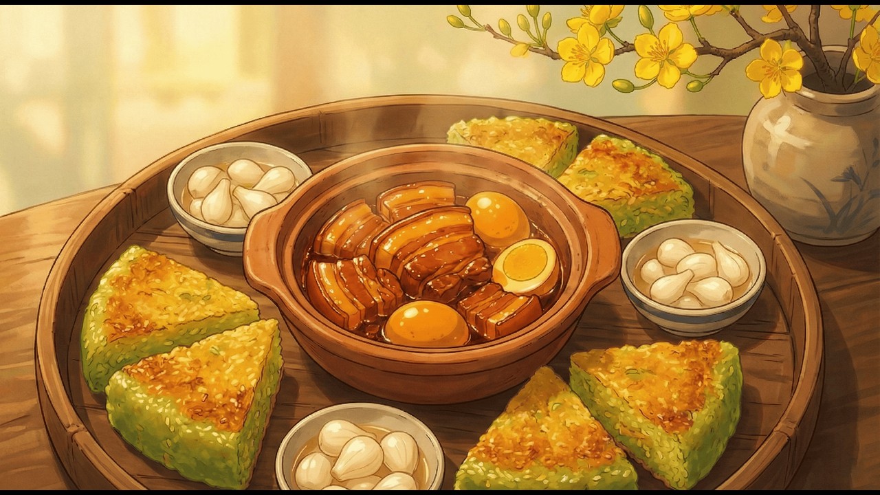 Preparing for Lunar New Year 🧧 Braised Pork & Sticky Rice Cake | Ghibli ASMR