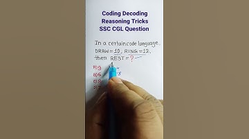 Coding Decoding| Coding Decoding Reasoning Tricks in Hindi| Reasoning Tricks for SSC CGL| #shorts