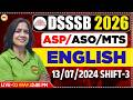 DSSSB 2026 🔥 ASO/ASP/MTS English PYQ 😱 | 13 July 2024 Shift 3 Paper Solution 💯 | Vibha Mam
