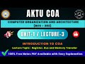 COA Unit 1 | Lecture-03 | Register, Bus and Memory transfer | AKTU B.Tech CSE (BCS-302)