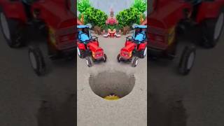 tractor pushing red green red and purple car in pit-69 #jcbtoy#jcbjcb #jcbvideo#vairal#3danimation