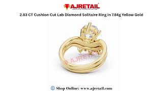 2.83 CT Cushion Cut Lab Diamond Solitaire Ring in 7.84g Yellow Gold 💎 screenshot 3