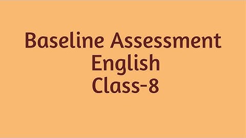 Baseline Assessment | Class-8 | English | UP-BOARD