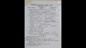 10th std science Quarterly question paper 2024