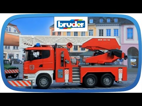 Брудер большая пожарная машина SCANIA R-series с лестницей М1:16 Bruder (03590)