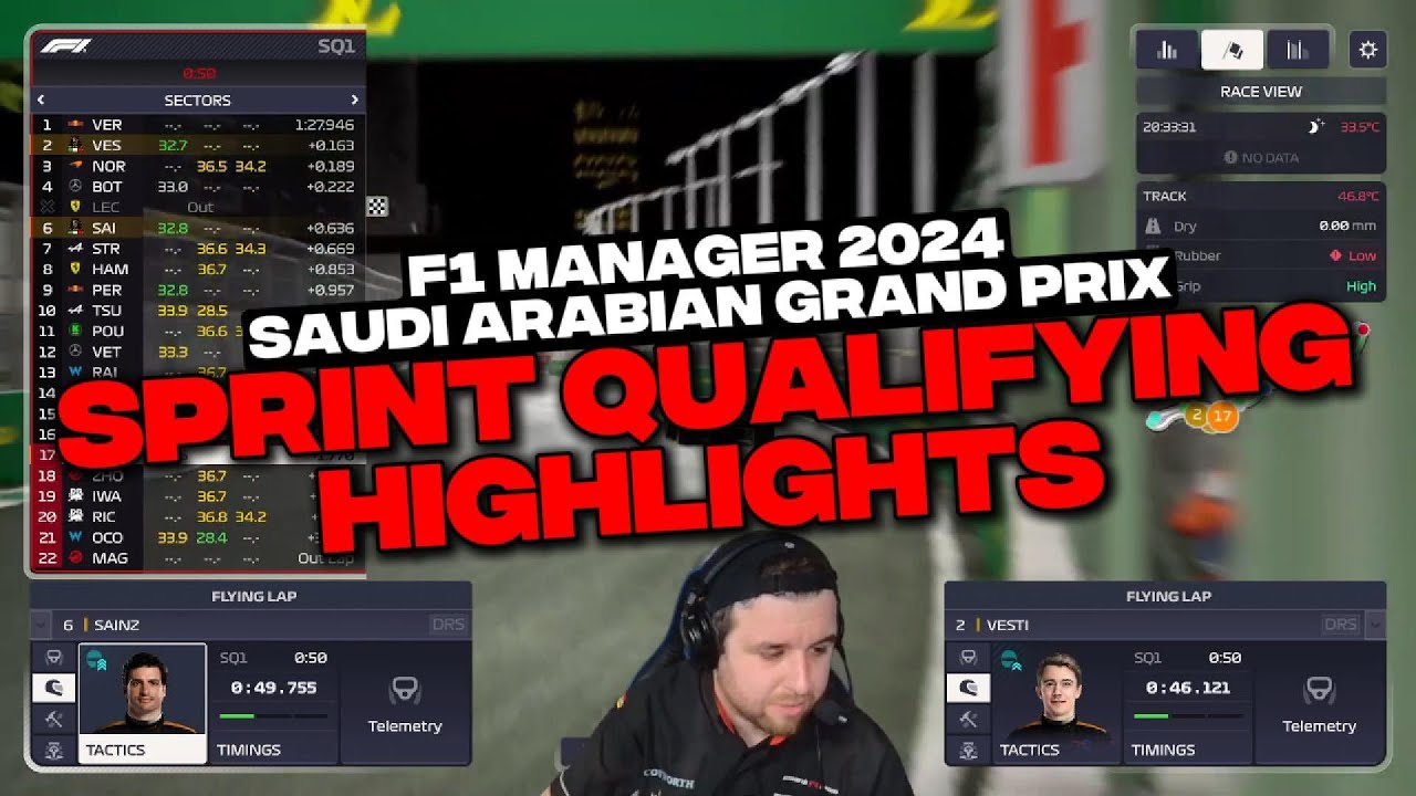 Sprint Qualifying Highlights - Saudi Arabian Grand Prix | F1 Manager 2024 - Minardi | Season 3