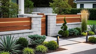 Modern Front Yard Fence Trends 2026 🔥 Stone, Metal & Wood Designs