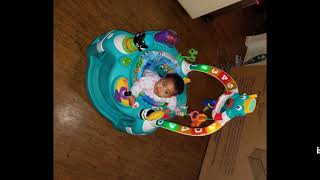 Bright Starts 2 in 1 Laugh & Lights Activity Gym and Saucer, Green