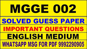mgge 002 guess paper in english | mgge 002 important questions | mgge 002 study material