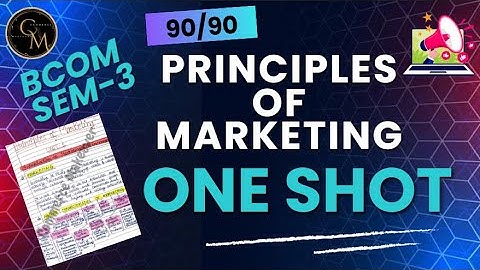 PRINCIPLES OF MARKETING | ONE SHOT | BCOM | SEM 3