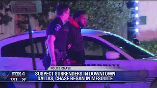 Police chase from Mesquite ends at bail bonds store in Dallas
