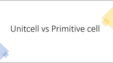 Unitcell vs Primitive cell