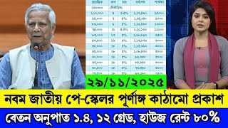 অবশেষে প্রকাশ পূর্ণাঙ্গ নবম জাতীয় পে-স্কেলর কাঠামো: ১২ গ্রেডে নতুন বেতন কাঠামো, ১.৪ অনুপাত,